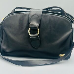 Liz Claiborne Soft Leather Crossbody Bag Black Gently Used With Adjustable Strap